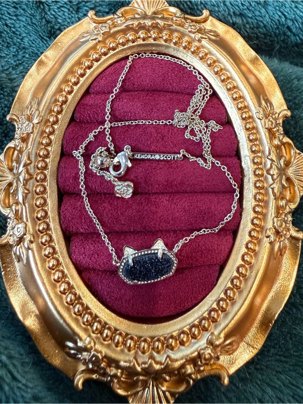 Kendra Scott Gold Black Druzy Eliza Cat Necklace